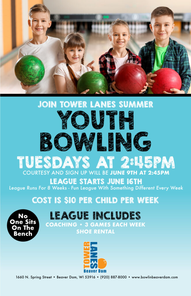 Youth Bowling Summer League. Starts June 16th